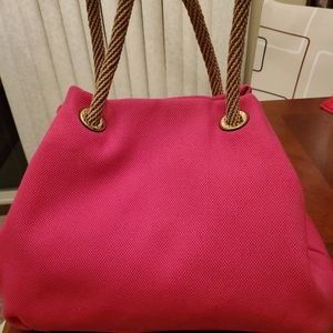 Like New  Michael Kors Pink Fabric Shoulder Bag Purse c